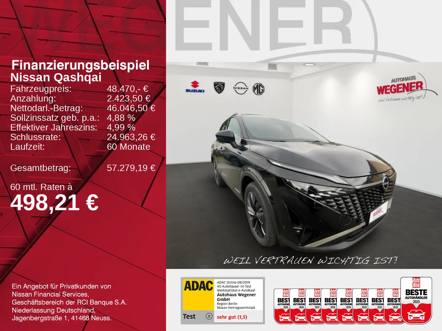 Nissan Qashqai QASHQAI TEKNA 1.5 VC-T e-POWER  NAVI 360° WINTER Noir - 2