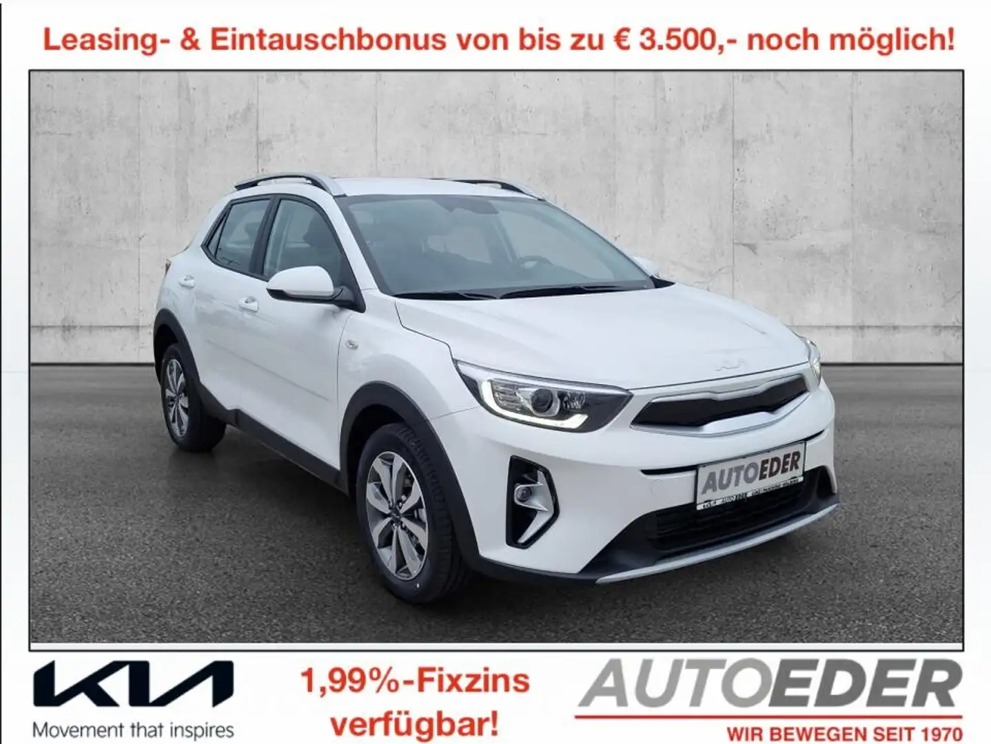 Kia Stonic 1,0 TGDI GPF ISG Silber Weiß - 1
