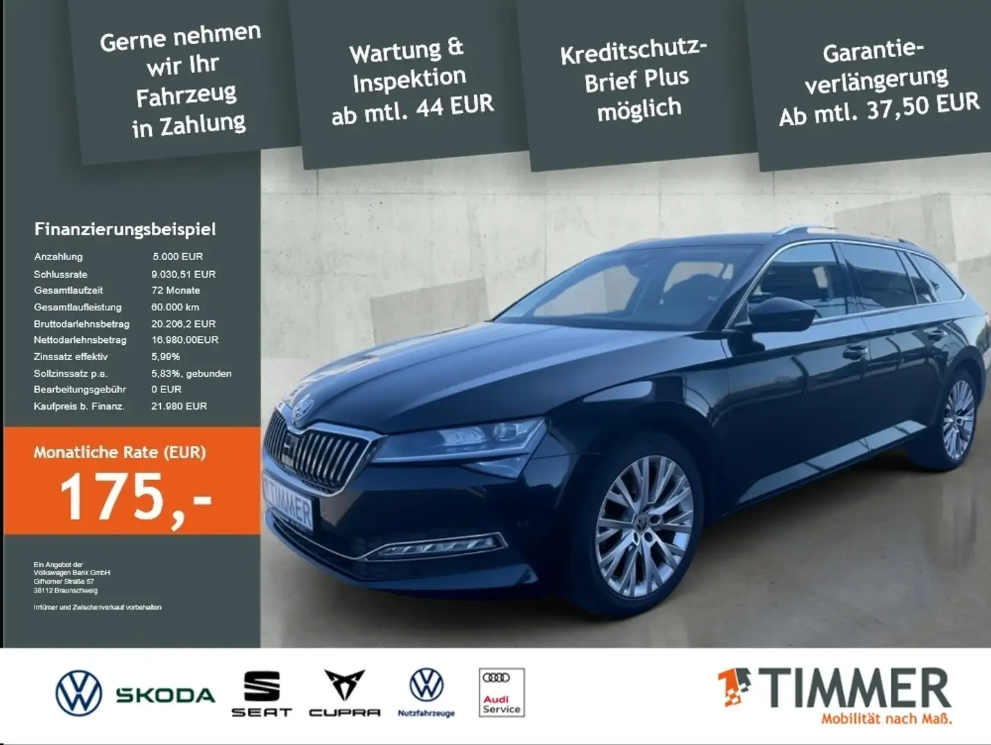 Skoda Superb Combi 2.0TDI 150PS Style *AHK*NAVI*PDC*ACC*SHZ* Schwarz - 1