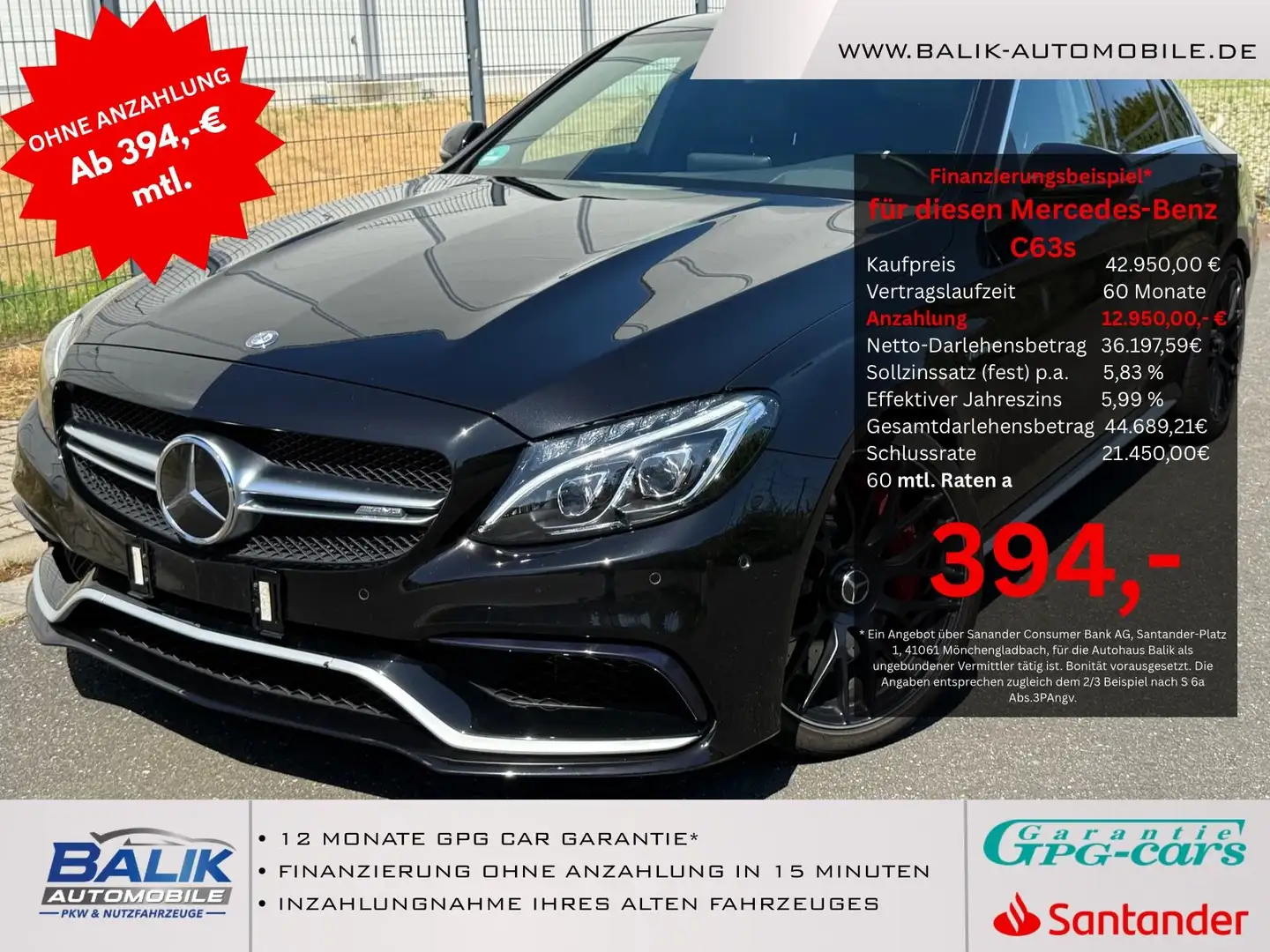 Mercedes-Benz C 63 AMG C 63 S AMG* AMG Performance*BURMESTER*HeadUp* Black - 1