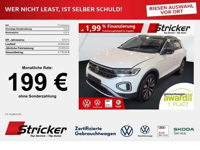 Volkswagen T-Roc Goal 2.0TDI DSG 199, ohne Anzahlung Navi AHK Kame
