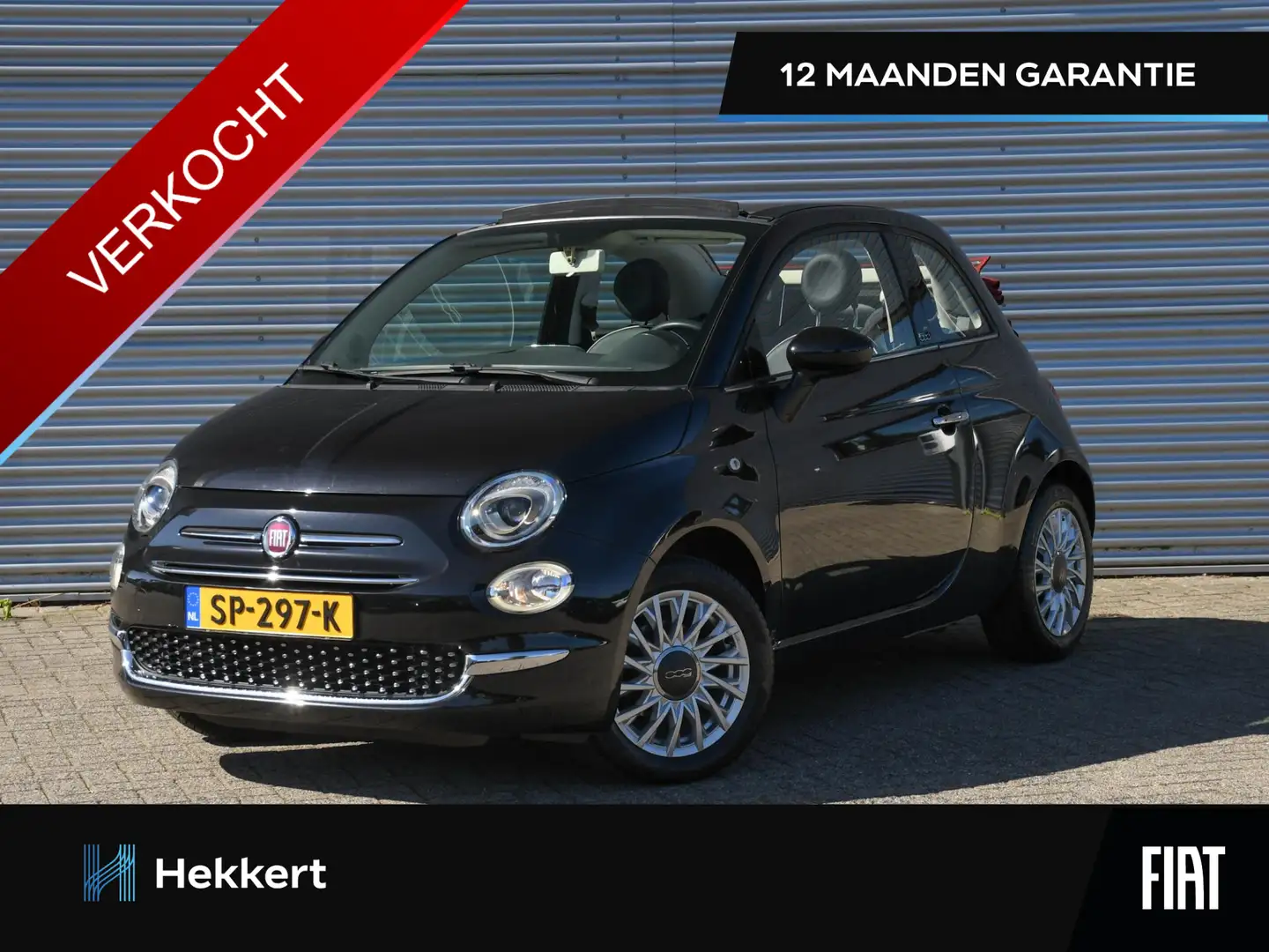 Fiat 500C 1.2 69pk Automaat AIRCO | SOFFTOP | RADIO | USB | Noir - 1