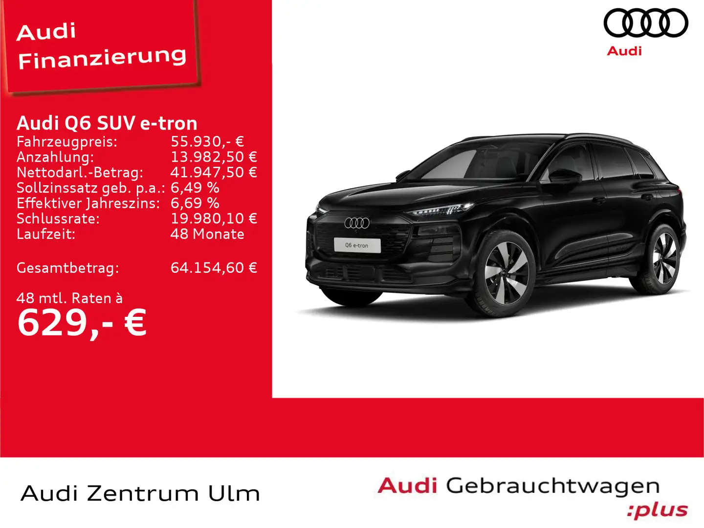 Audi Sonstige Q6 e-tron 20 AHK LED+ NAVI 360 KEYL WÄPU 5J.GAR. Schwarz - 1