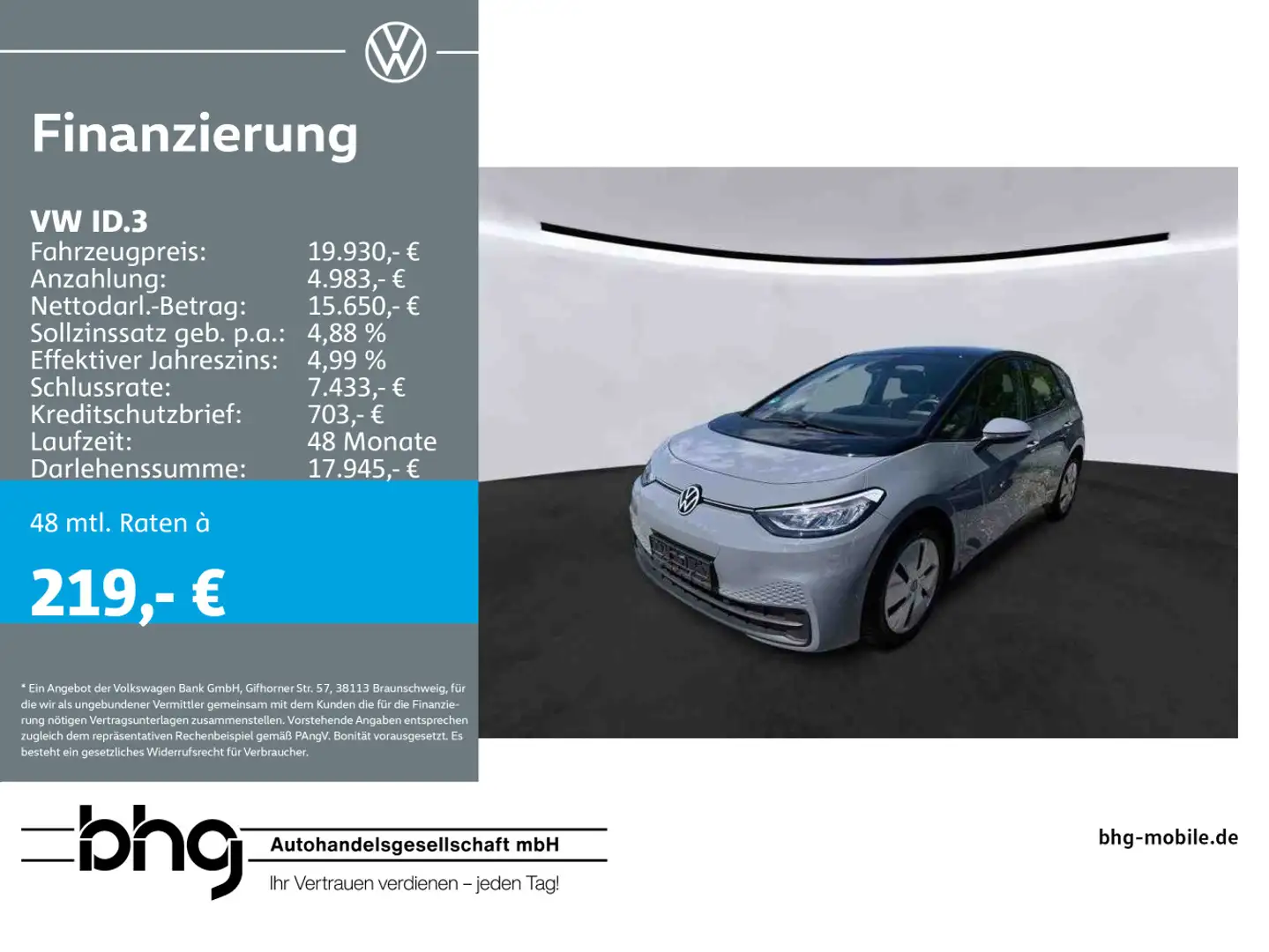 Volkswagen ID.3 Pro Schwarz - 1