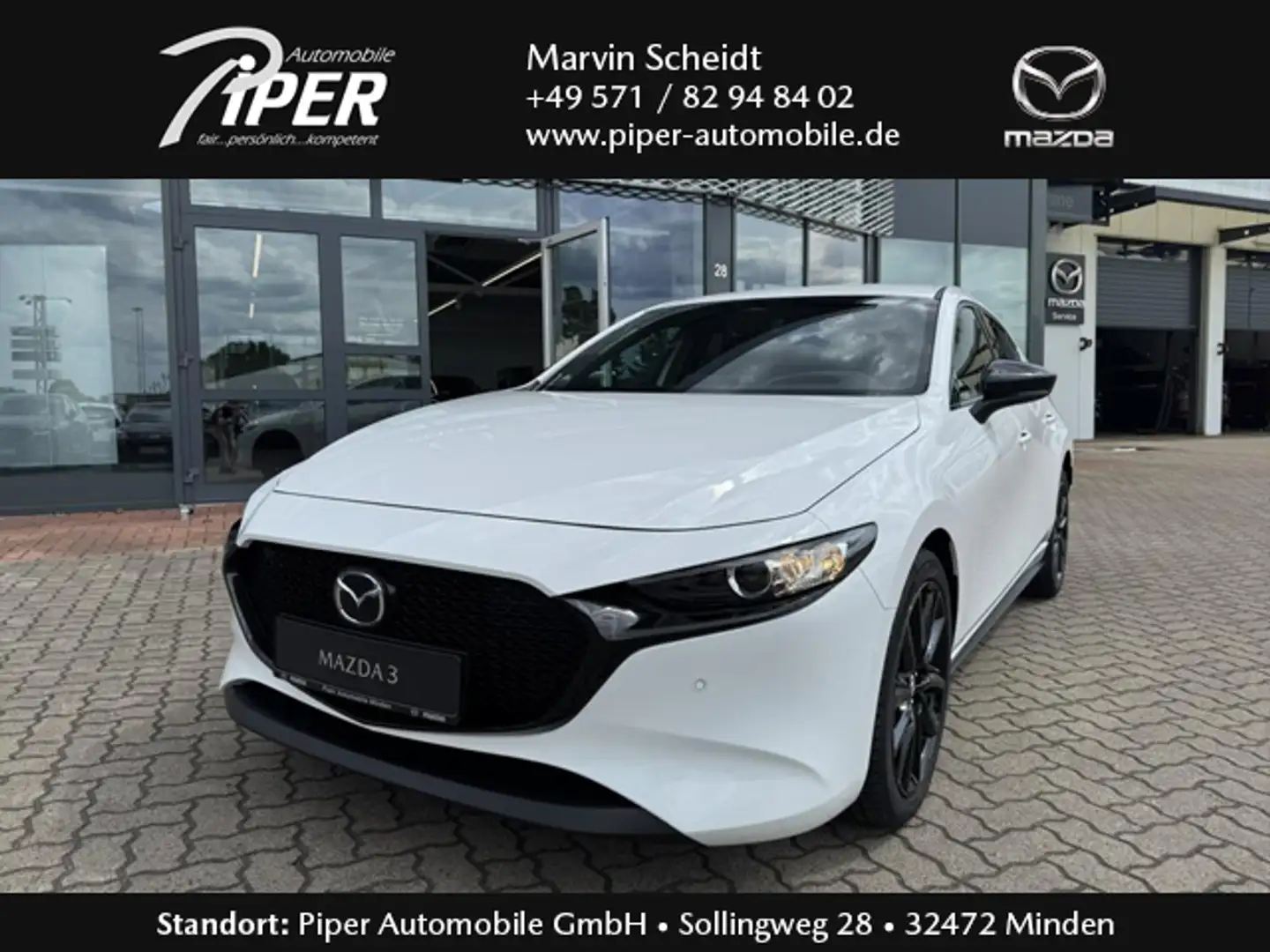 Mazda 3 2.5L e-SKYACTIV G 140ps Homura LED PDC Blanc - 1