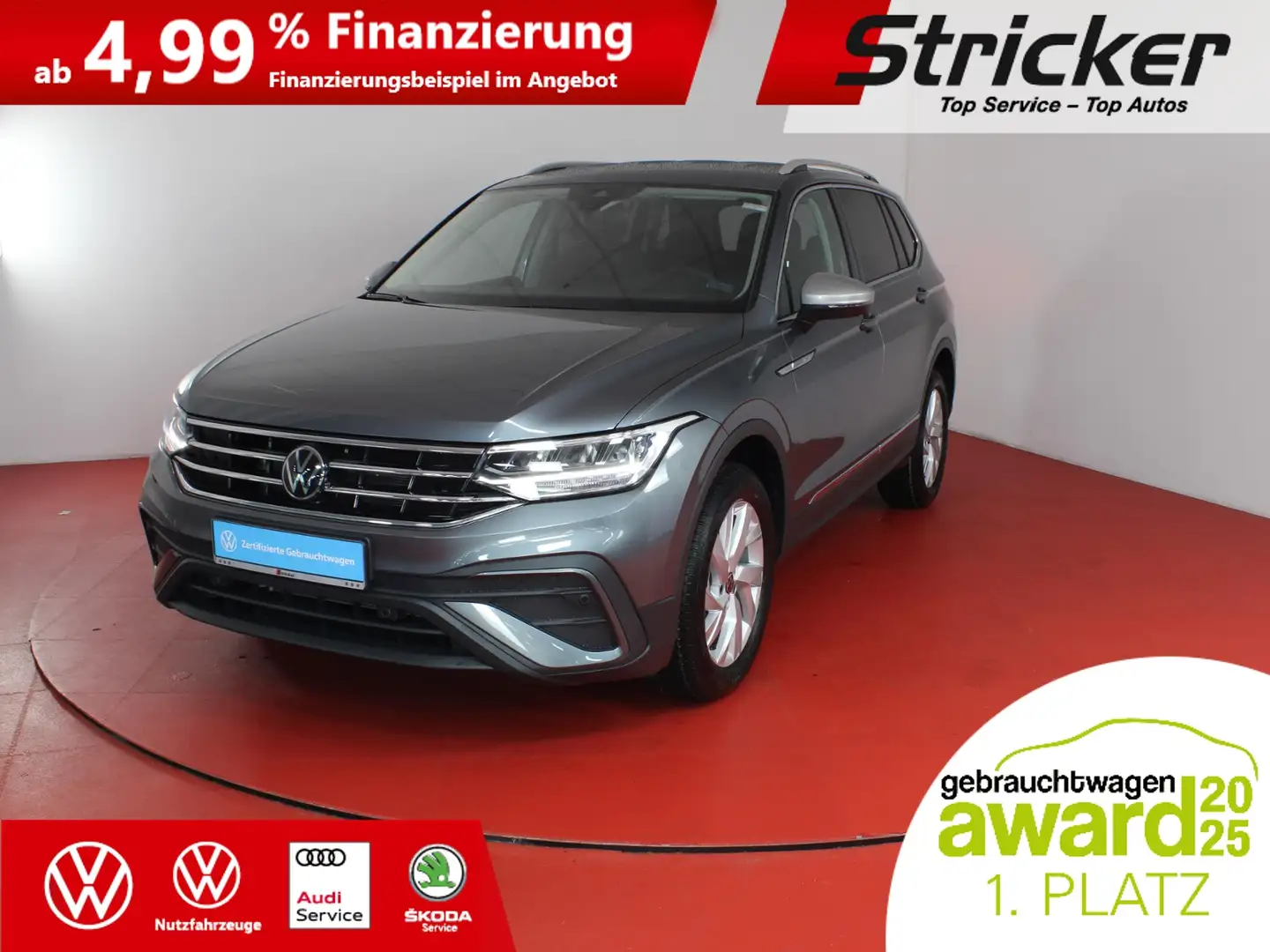 Volkswagen Tiguan Allspace Life 1.5TSI DSG 329,-ohne Anzahlung 7-Sitzer AHK Grau - 2