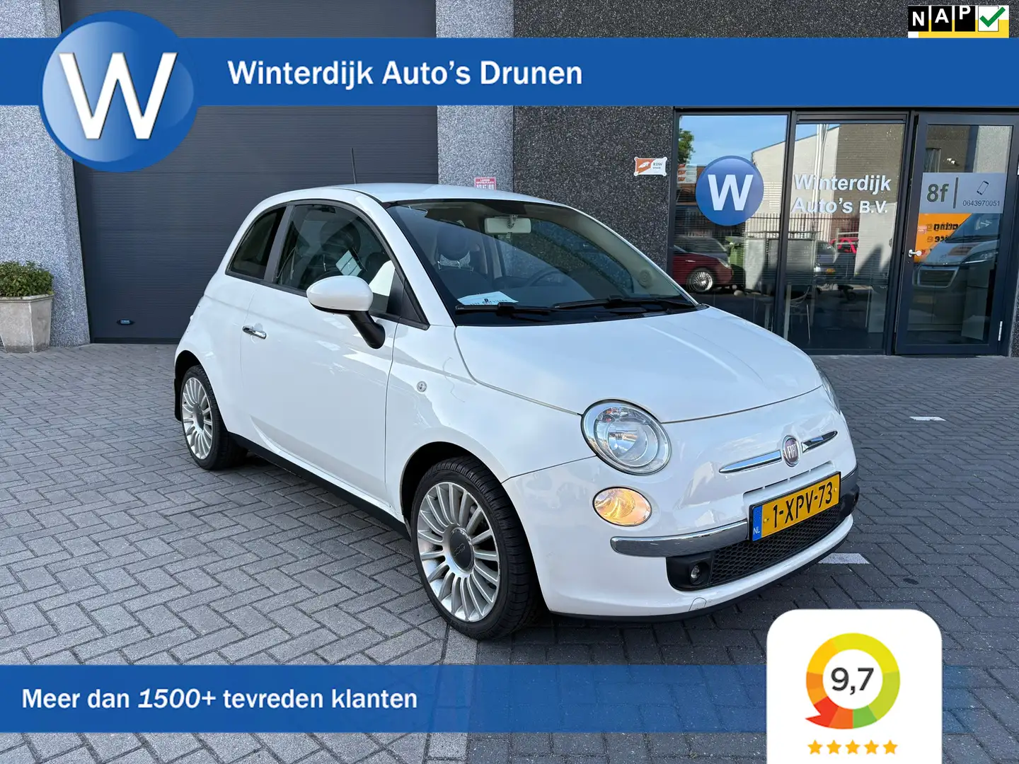 Fiat 500 1.0 TwinAir Pop Airco AppleAndroid Carplay Apk07-2 Blanc - 1