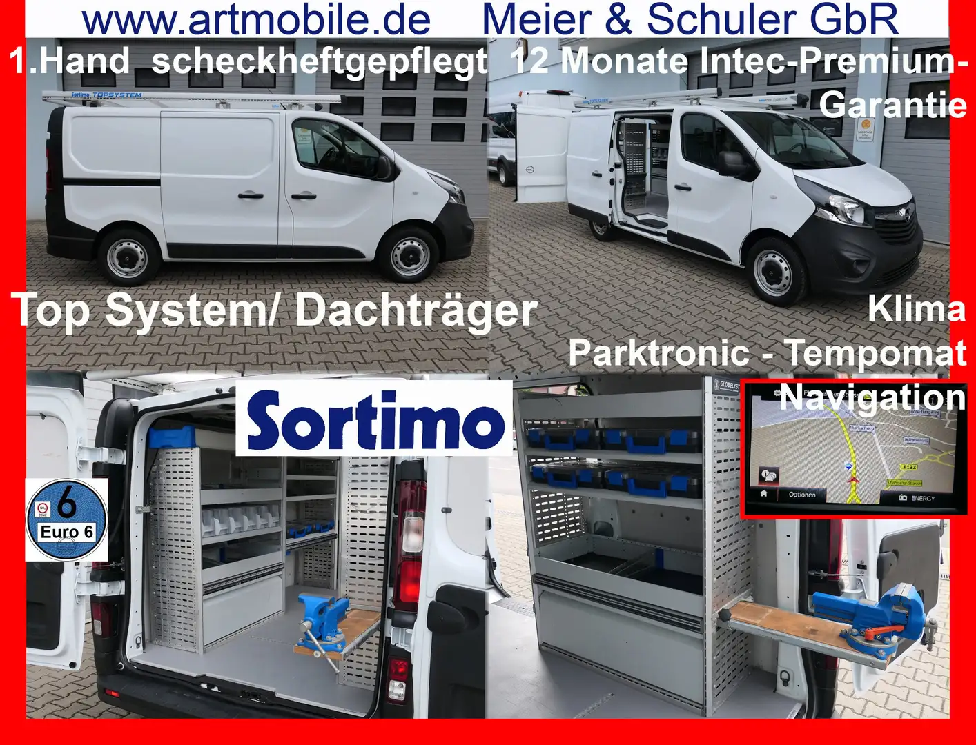 Opel Vivaro Bi-Turbo SORTIMO Navi Klima PDC 1.Hand Garantie* Wit - 1