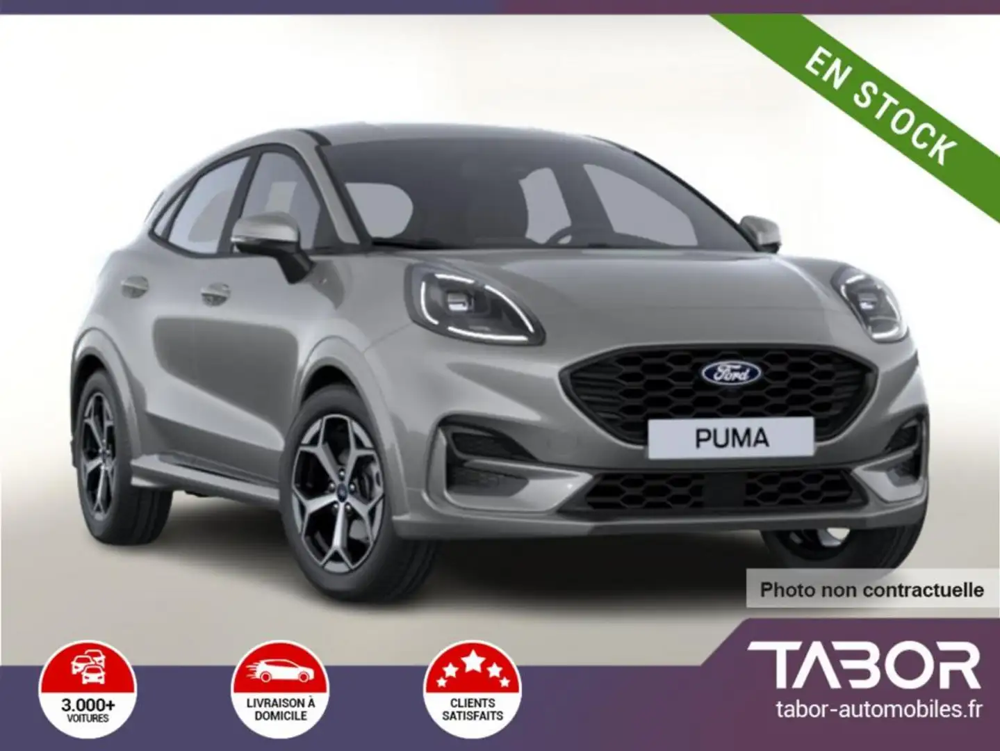 Ford Puma 1.0 EB 125 MHEV A7 ST-Line LED Cam Argent - 1