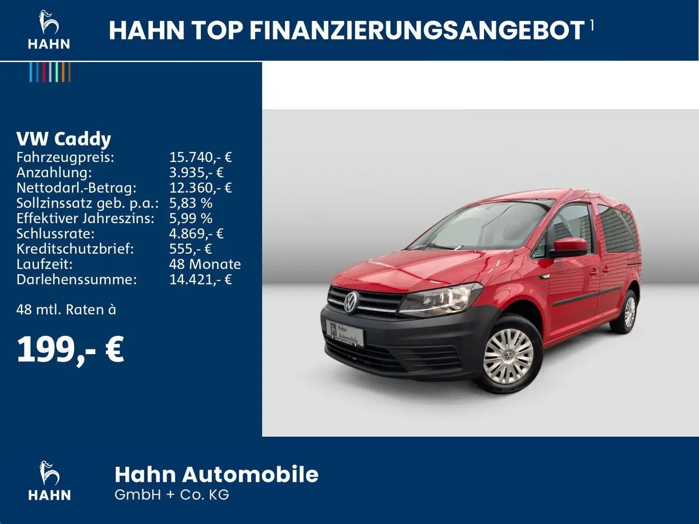 Volkswagen Caddy 2.0 TDI Trendline Klima PDC Rot - 2