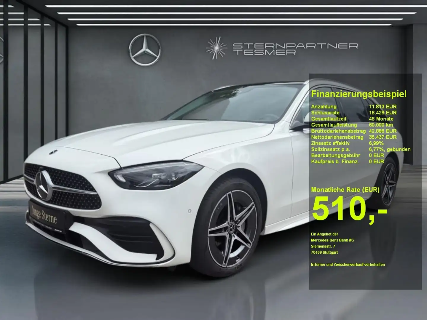 Mercedes-Benz C 300 e T +AMG+PANO+AHK+360°+KAMERA+BURMESTER Weiß - 1