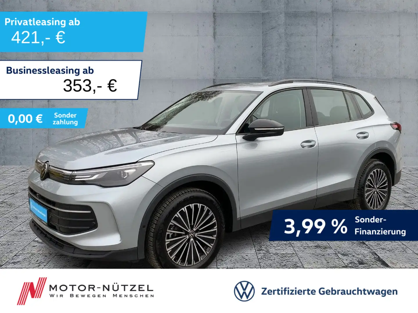 Volkswagen Tiguan 2.0 TDI DSG GOAL 5JG+LED+NAVI+AHK+ACC+HuD Silber - 1