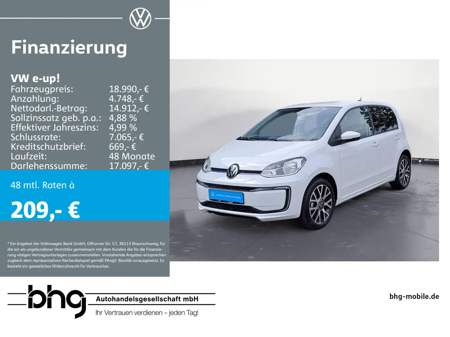 Volkswagen e-up! Edition #Batteriezertifikat 97/100 Bílá - 1