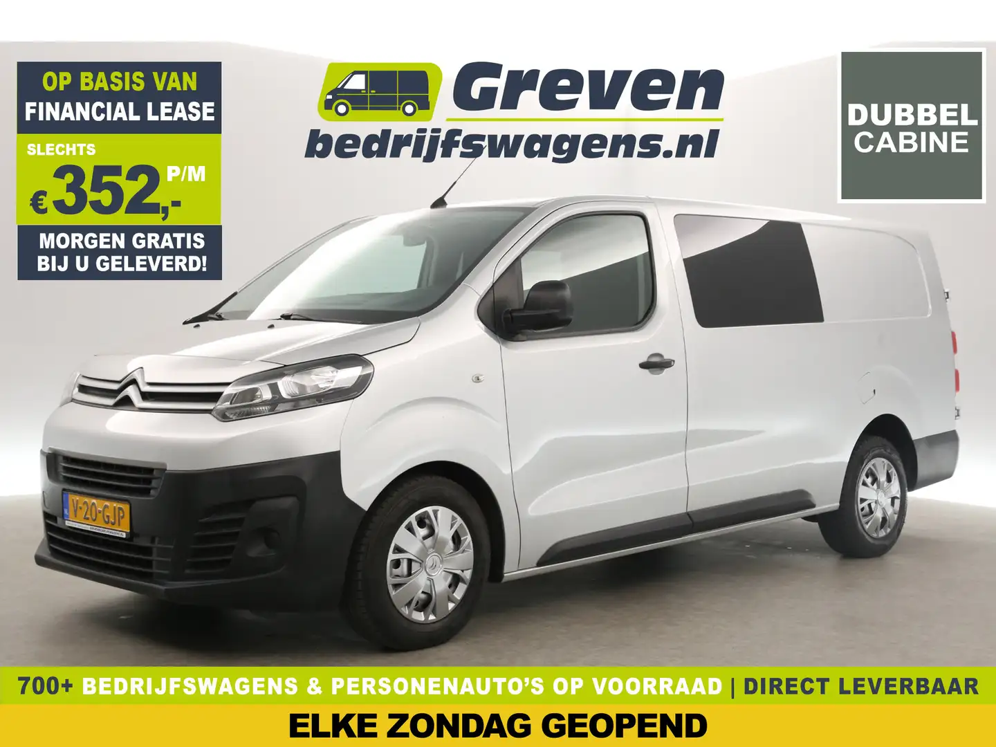 Citroen Jumpy 2.0 BlueHDI L3H1 | MARGE! | Dubbele Cabine | 5 Per Zilver - 1