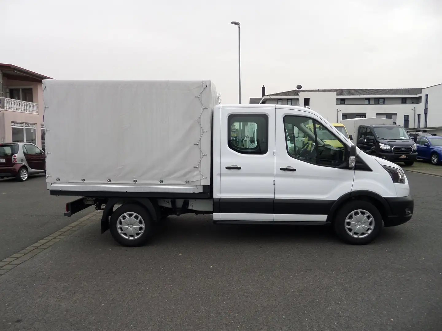 Ford Transit 350 Allrad L2 DoKa+Pritsche+Plane+7-Sitz+Klima+4x4 Weiß - 1