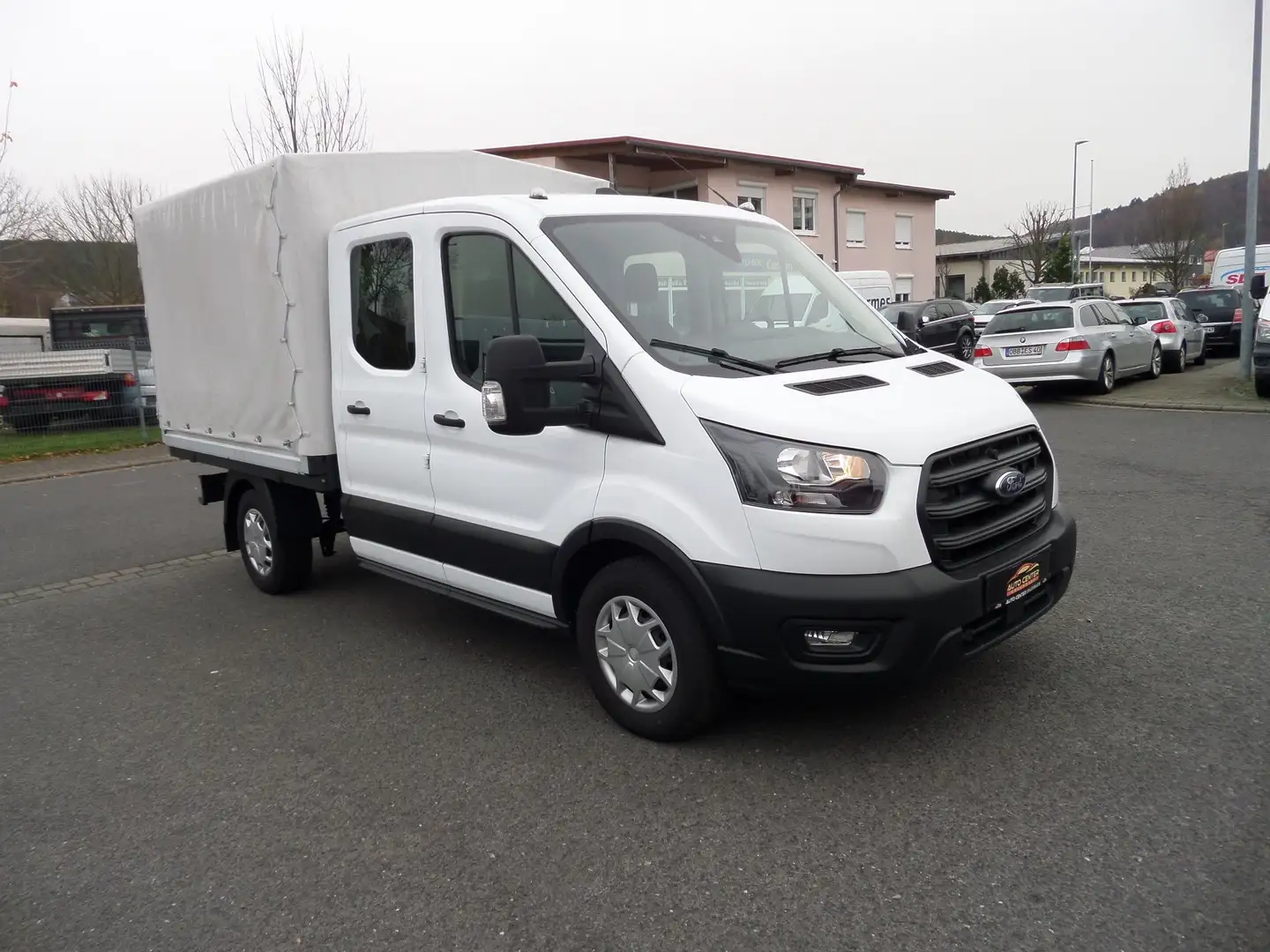 Ford Transit 350 Allrad L2 DoKa+Pritsche+Plane+7-Sitz+Klima+4x4 Weiß - 2