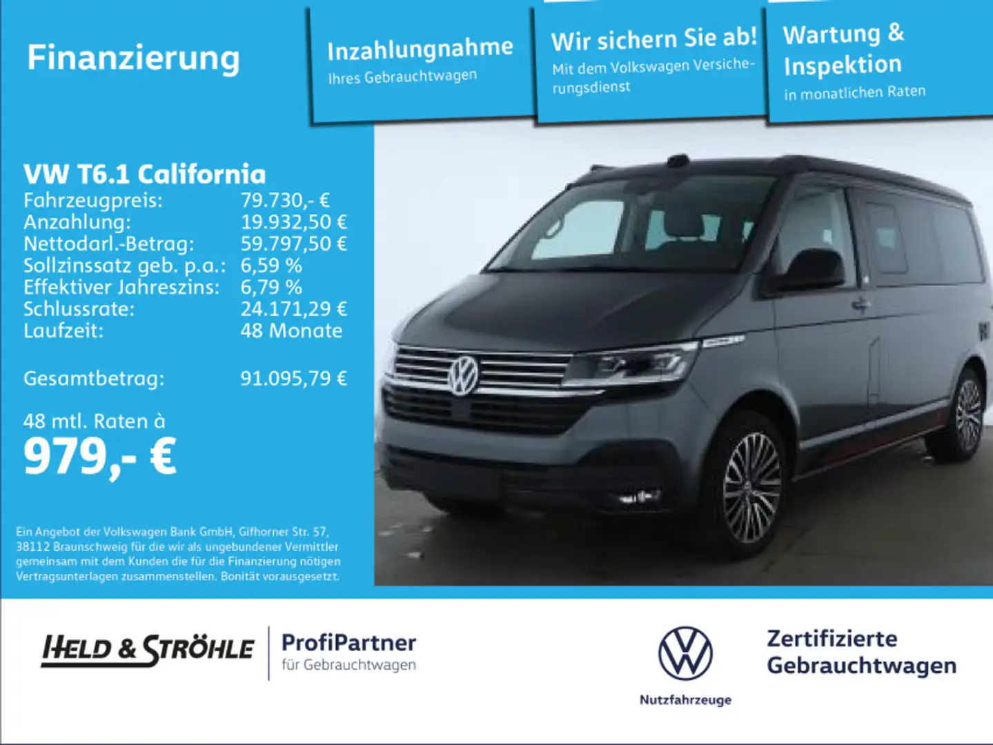 Volkswagen T6.1 California Ocean Edition TDI 4Mo NP:117.695 Grau - 1