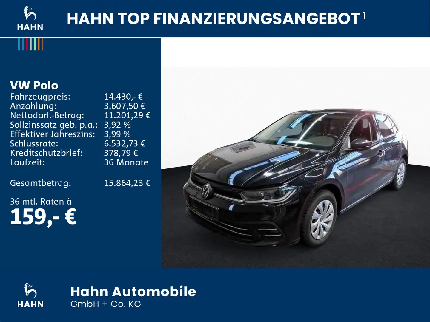 Volkswagen Polo 1.0TSI Style Matrix Navi PDC Sitzh APP DAB Schwarz - 2