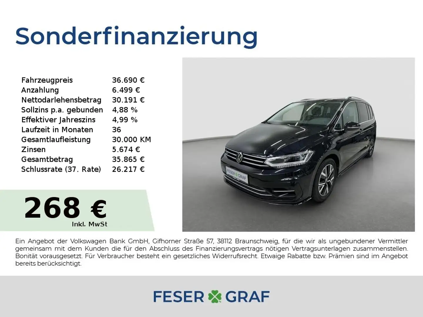 Volkswagen Touran Highline R-Line 2,0TDI 110kW DSG 7-Sitze Schwarz - 1