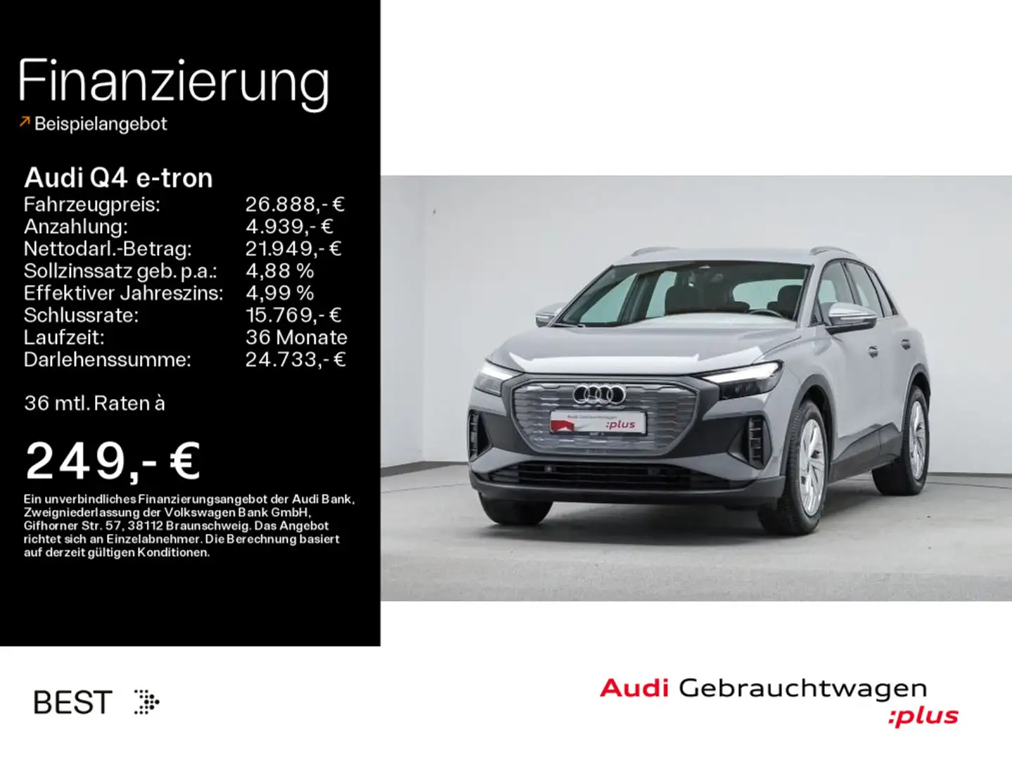 Audi Q4 e-tron 35 Navi*Assist*Standklima*Wärmepupe Grau - 1