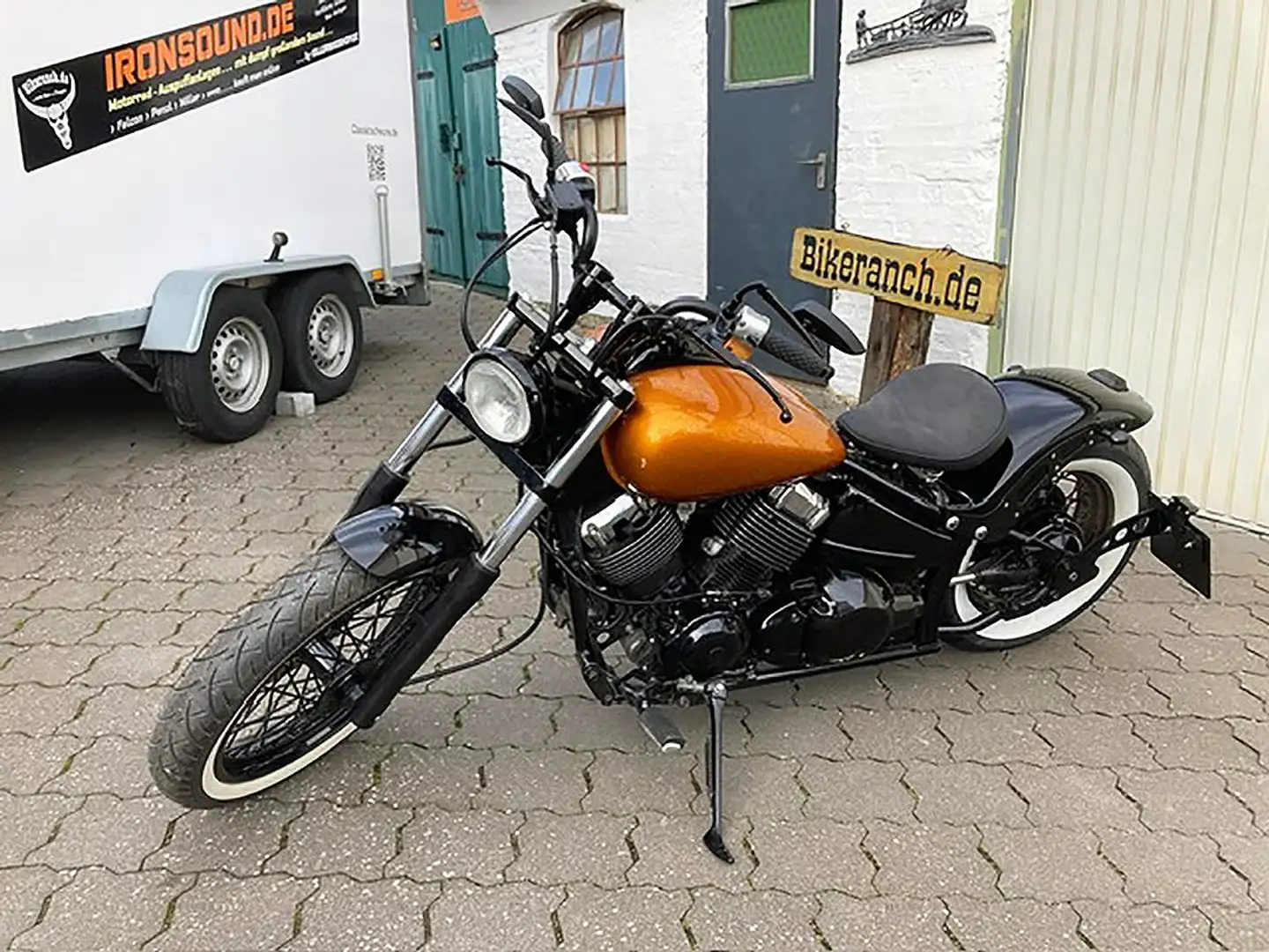 Yamaha XVS 650 Hot Bobber-Umbau* All-Black* 9000km* TOP + Falcon* Orange - 2