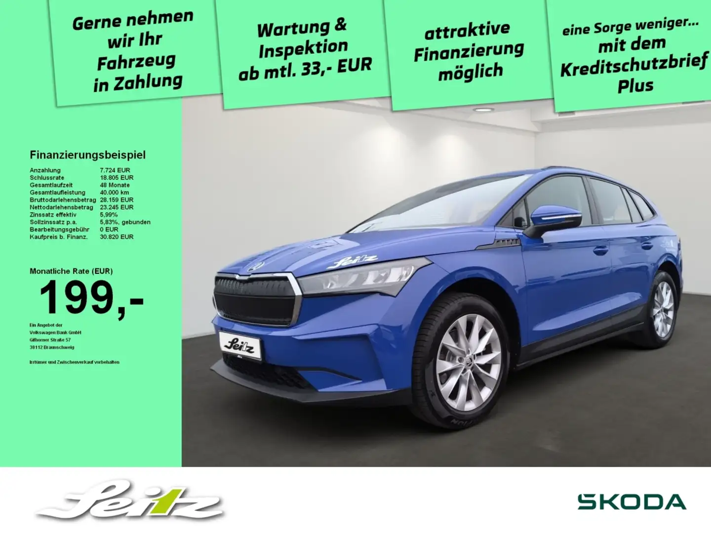 Skoda Enyaq iV 50 *LED*KAMERA*NAVI* Blau - 1