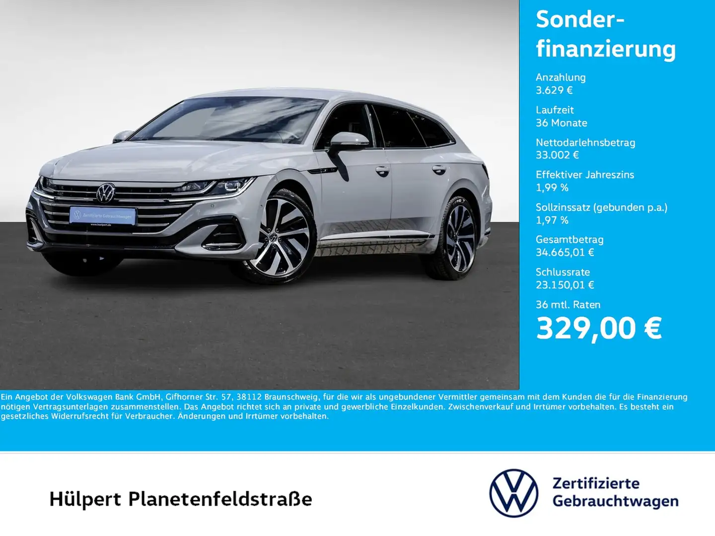 Volkswagen Arteon Shooting Brake 2.0 R-LINE AHK CAM LM19 Grau - 1