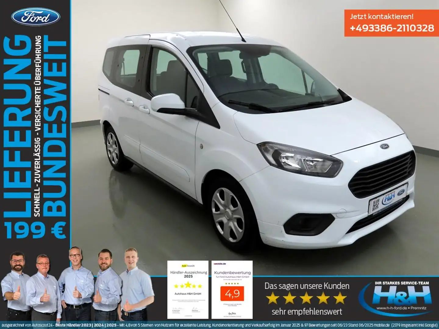 Ford Tourneo Courier 1.0 EcoB Trend AHK+WinterPaket2 Weiß - 1