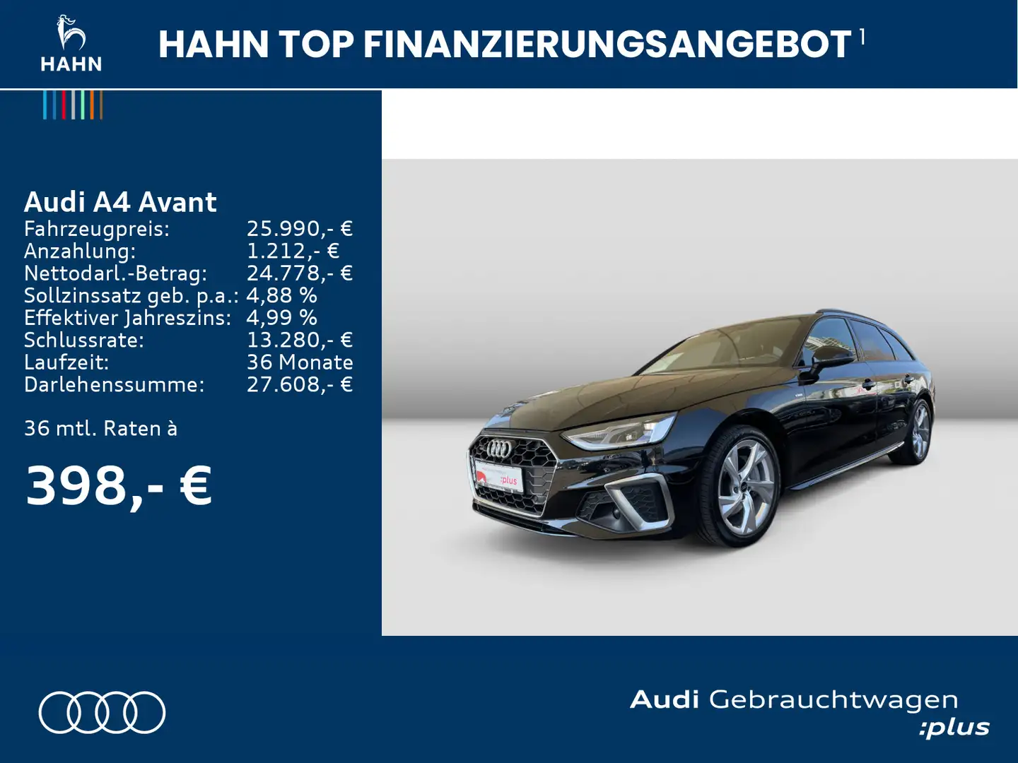 Audi A4 40TFSI quat S-trc S-line HUD AHK Standh Nero - 2