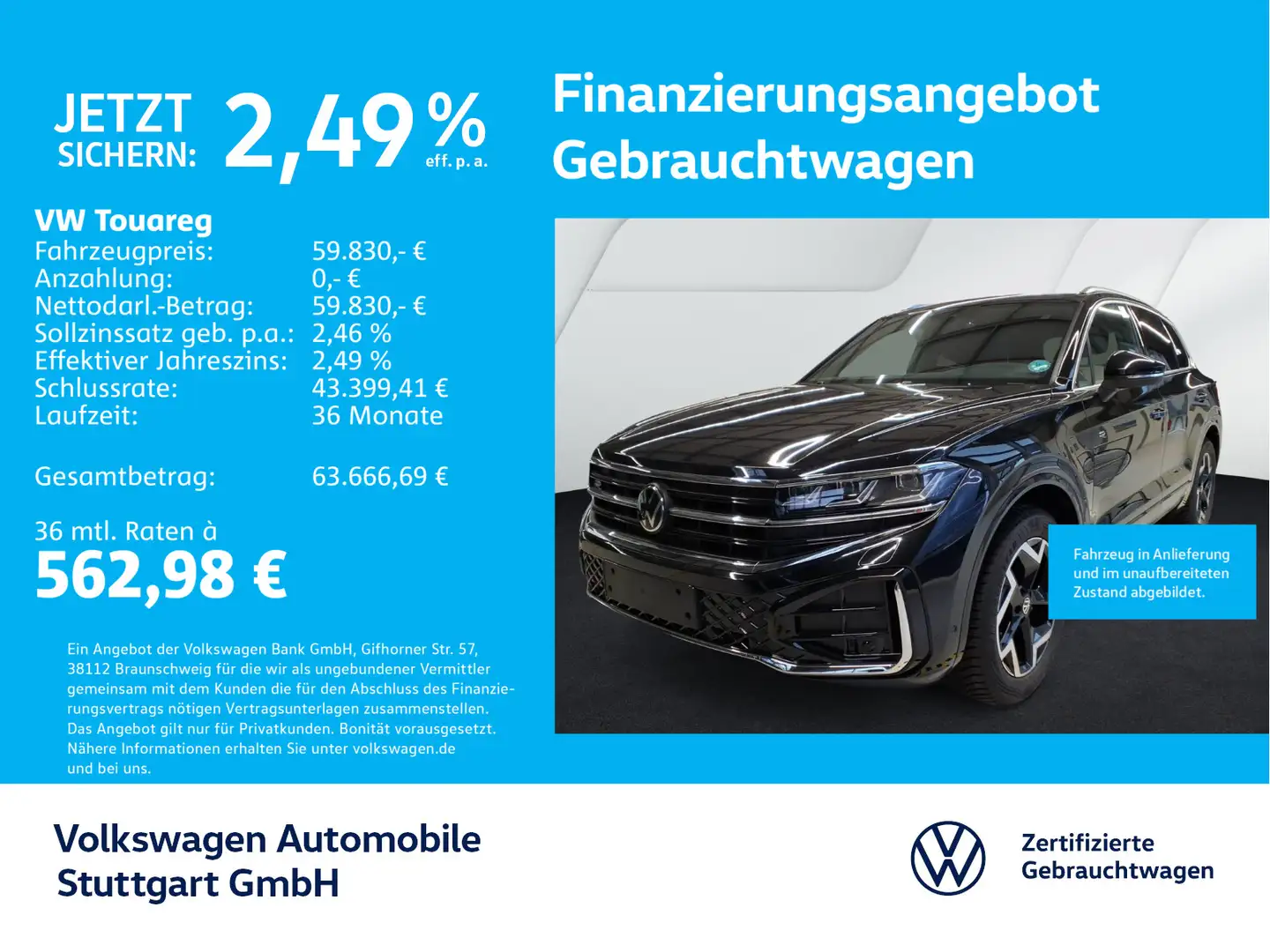 Volkswagen Touareg 3.0 TDI V6 R-Line Navi AHK Kamera Schwarz - 1