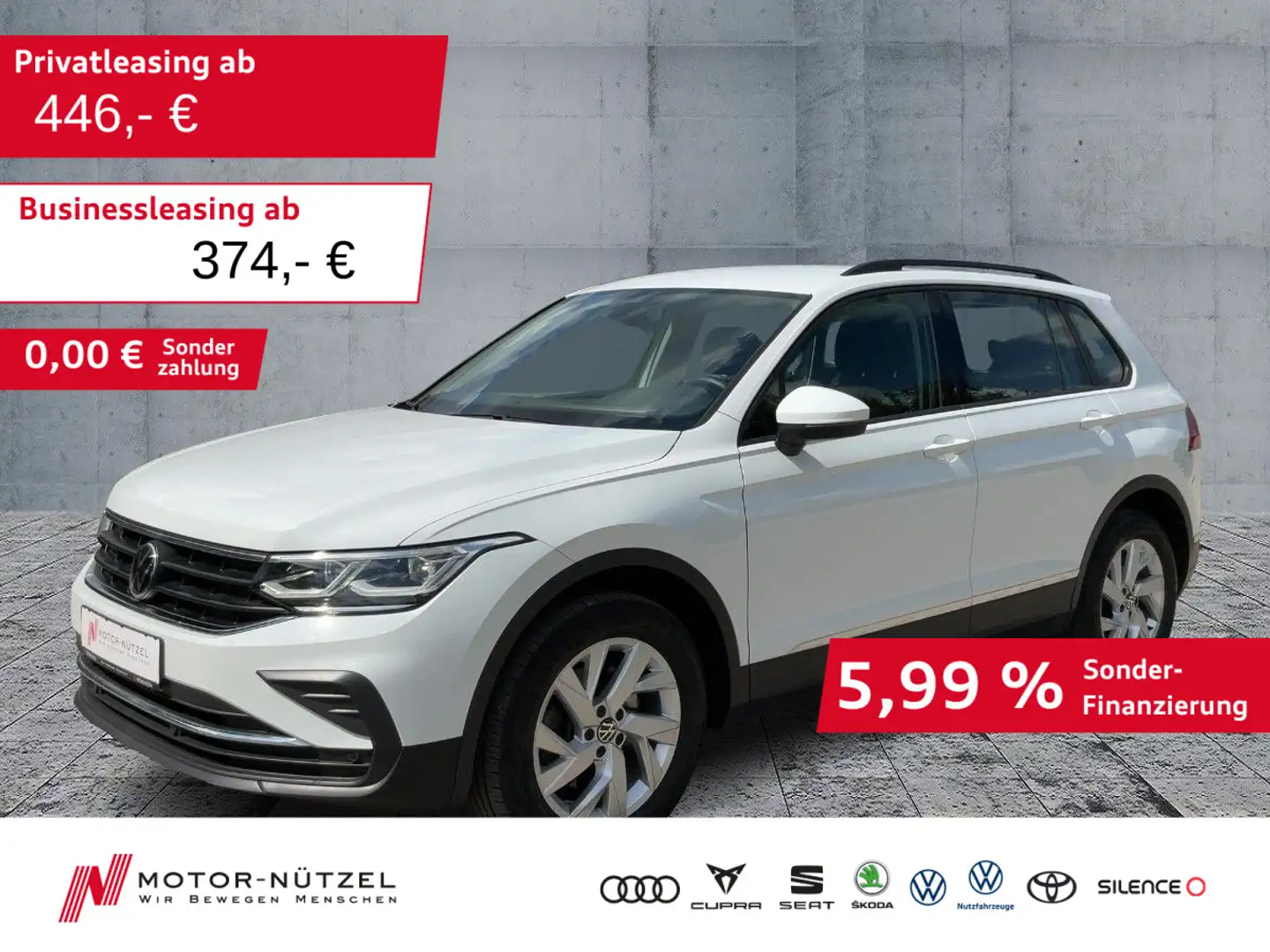 Volkswagen Tiguan 2.0 TSI DSG 4M LIFE MATRIX+NAVI+AHK+ACC Weiß - 1