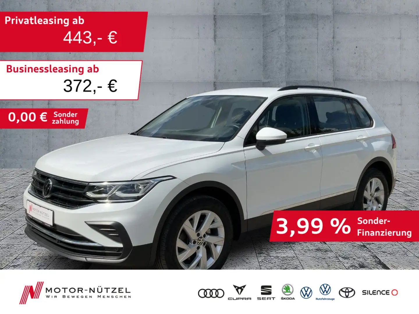 Volkswagen Tiguan 2.0 TSI DSG 4M LIFE MATRIX+NAVI+AHK+ACC Weiß - 1