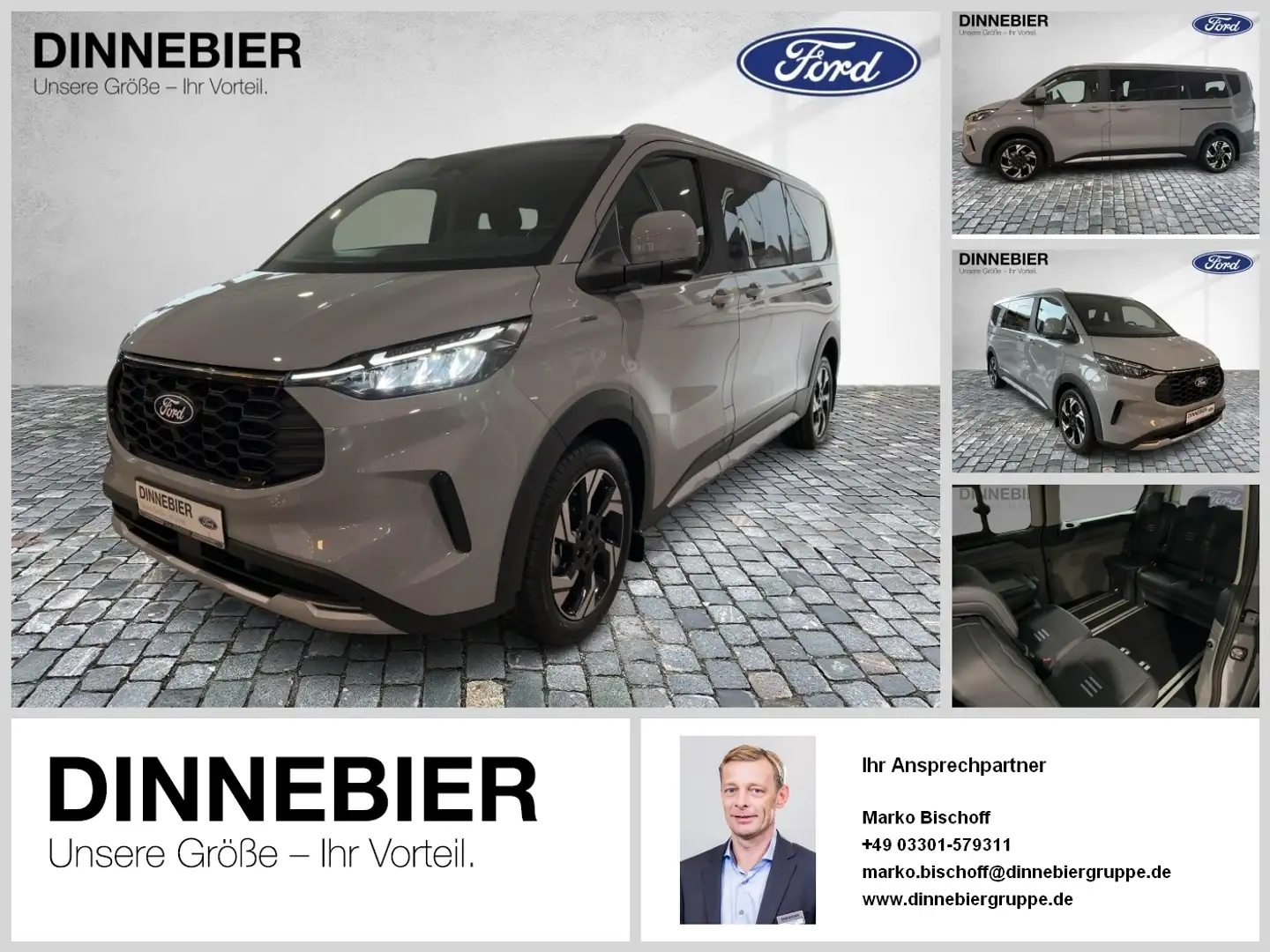 Ford Tourneo Custom BUS 320 L2 Active 125 kW Gris - 1