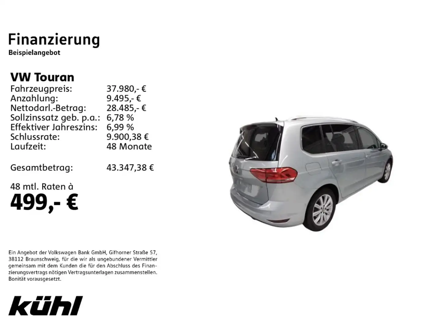 Volkswagen Touran 2.0 TDI DSG Highline LED/ACC/Kamera/Navi/ Silber - 2