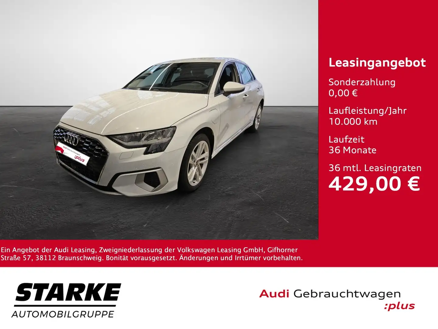 Audi A3 Sportback 40 TFSI e S tronic advanced Weiß - 1