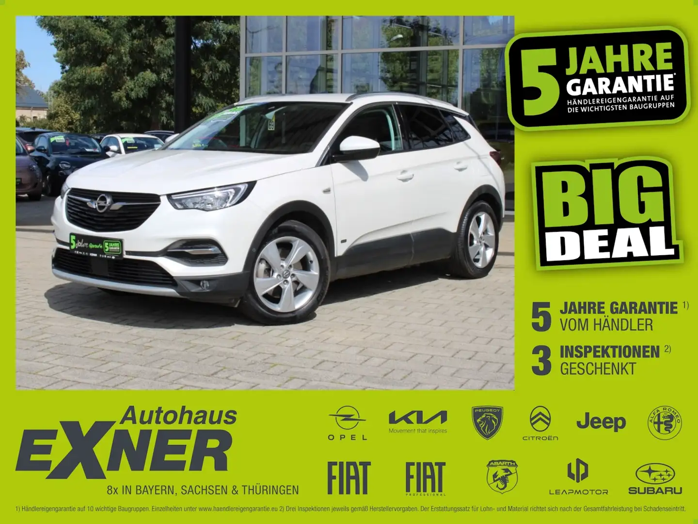 Opel Grandland X 1.6 Turbo Hybrid 4 Elegance LED+Navi Weiß - 1