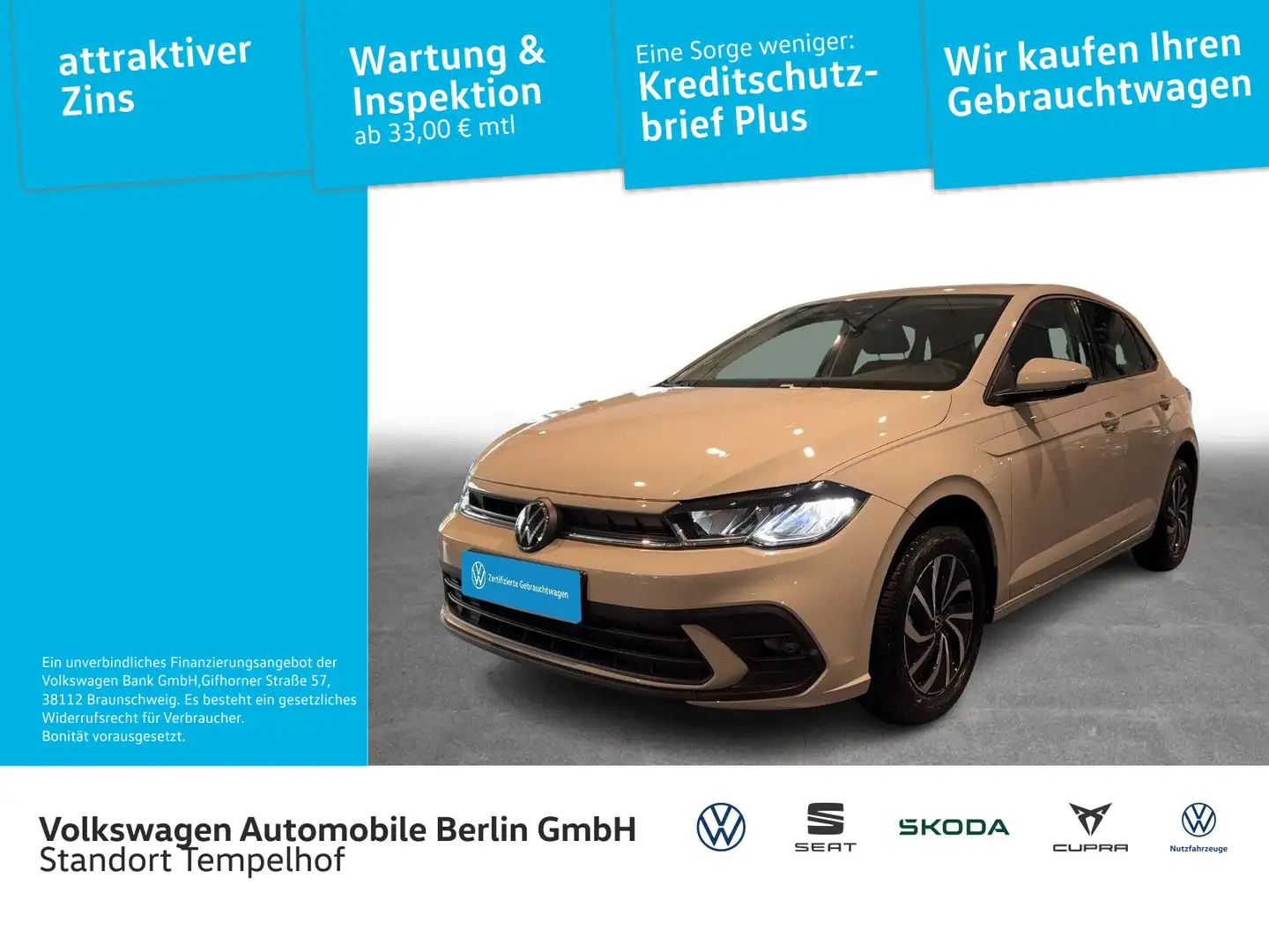 Volkswagen Polo 1.0TSI DSG Life LED PDC SHZ 2J-Garantie Gris - 1