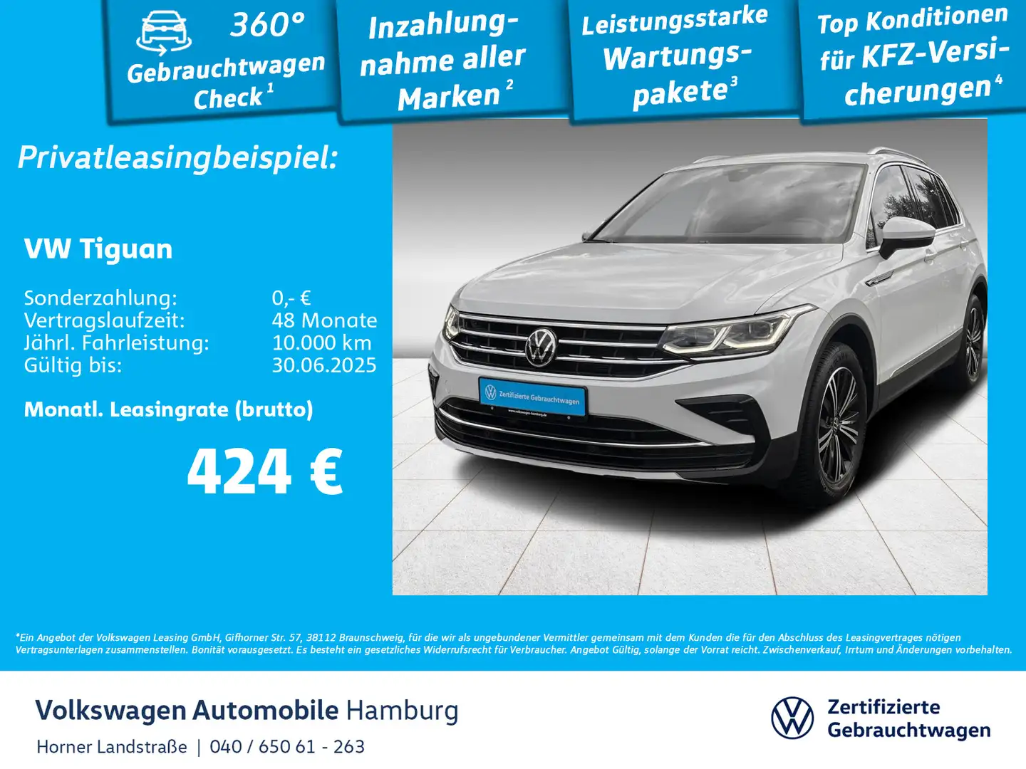 Volkswagen Tiguan Elegance 1.5 TSI DSG Sitzheizung Navi PDC Weiß - 1