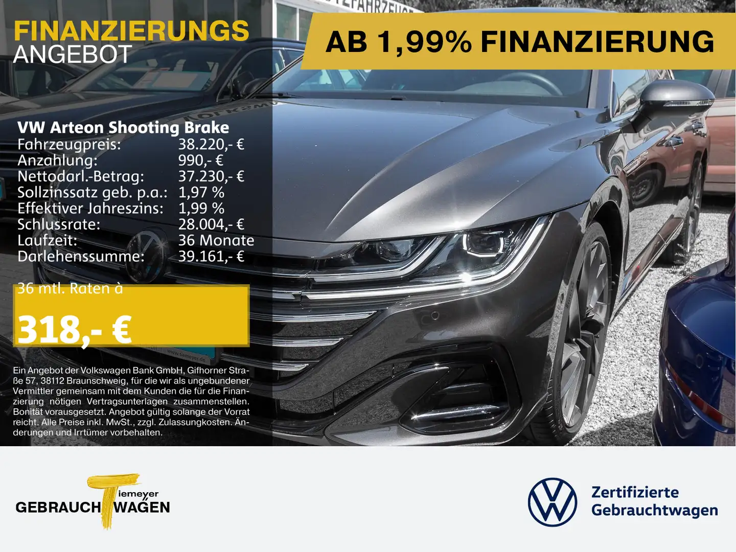Volkswagen Arteon 2.0 TDI DSG R-LINE LM20 LE Grau - 1