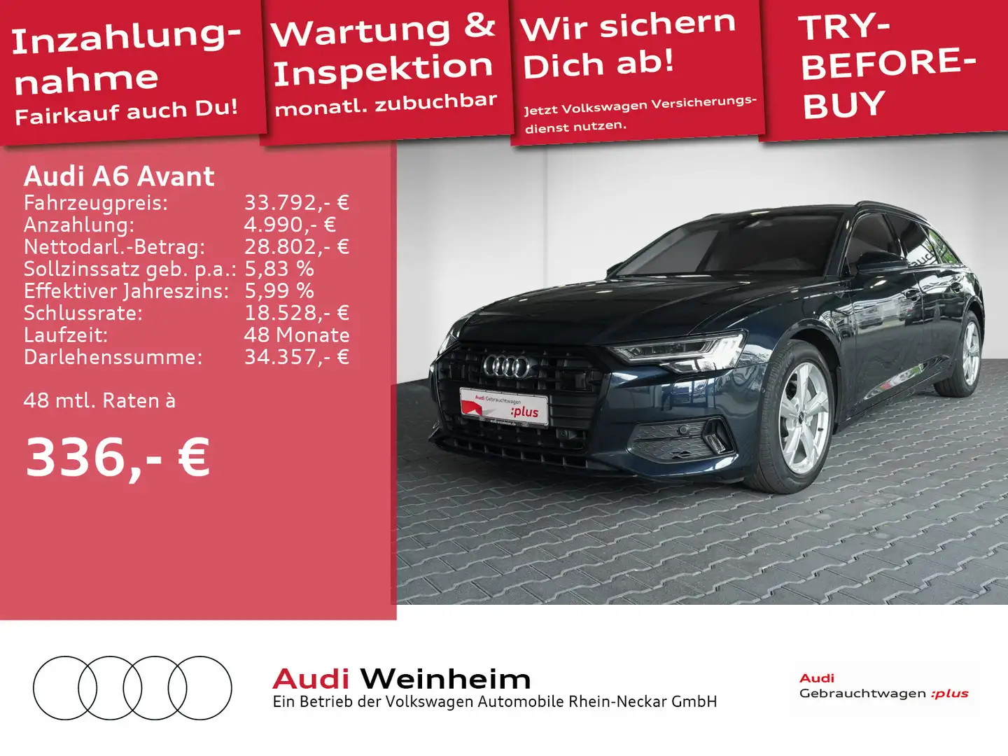 Audi A6 40 TDI Black-Paket HD-Matrix S-tronic A Niebieski - 1