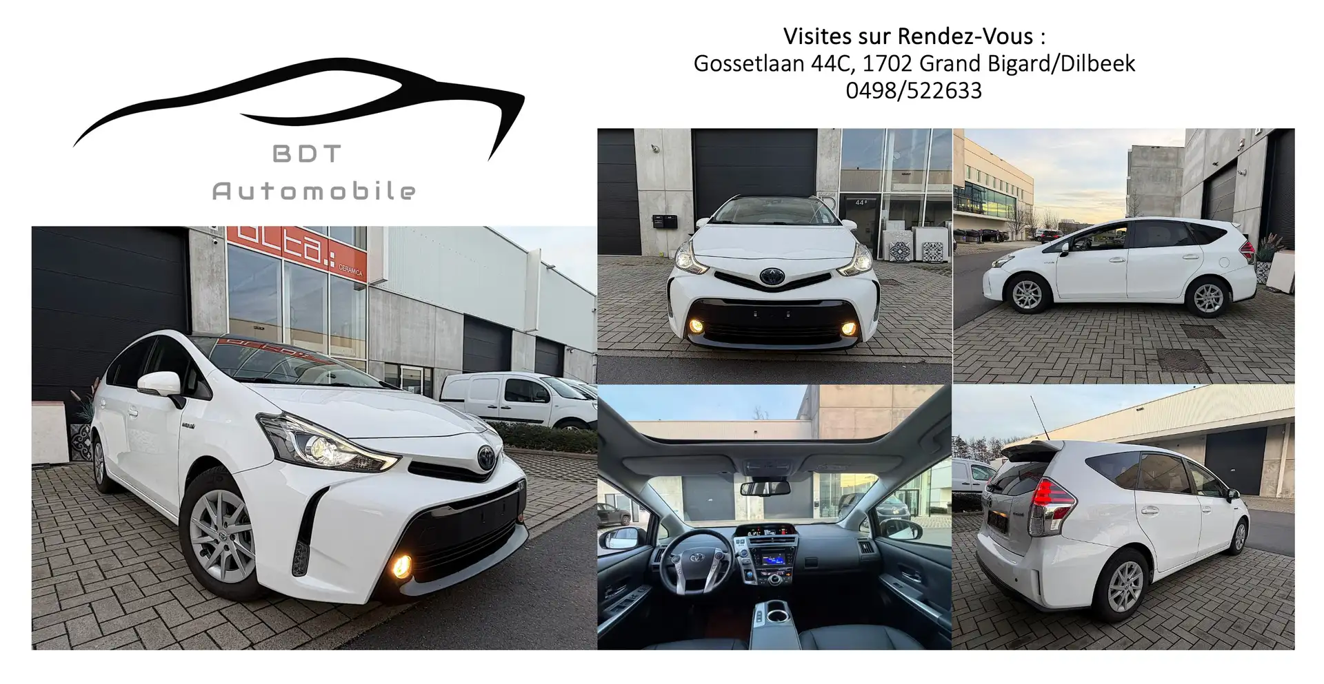 Toyota Prius+ 7Pl Lounge Full Cuir Pano 4.500km ! TVA Déduct. Blanc - 1