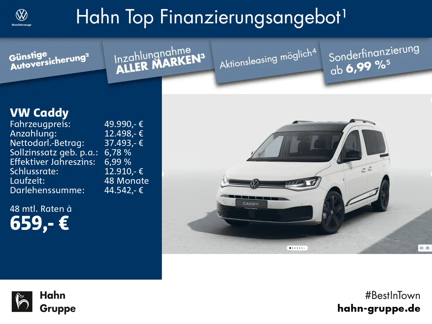 Volkswagen Caddy EDITION 2,0TDI 90kW DSG NAVI LED 19" PRO Weiß - 1