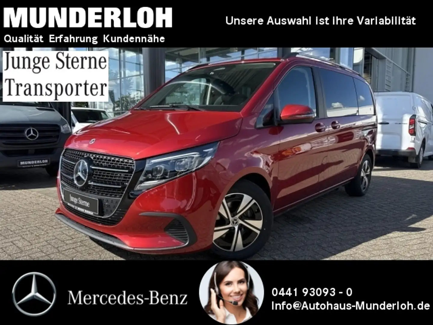 Mercedes-Benz V 220 d STYLE Kompakt DISTRONIC+AHK+KAMERA Rouge - 1