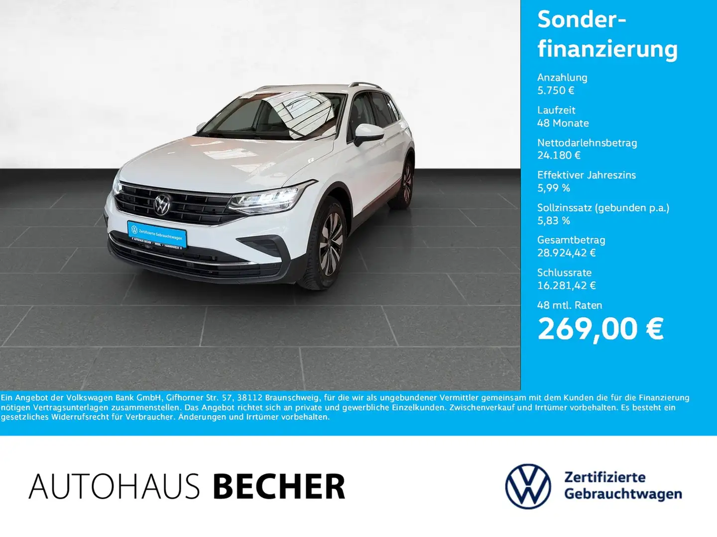 Volkswagen Tiguan Move 1.5 TSI DSG /AHK/Sitzhz/LED/CarPlay Weiß - 1