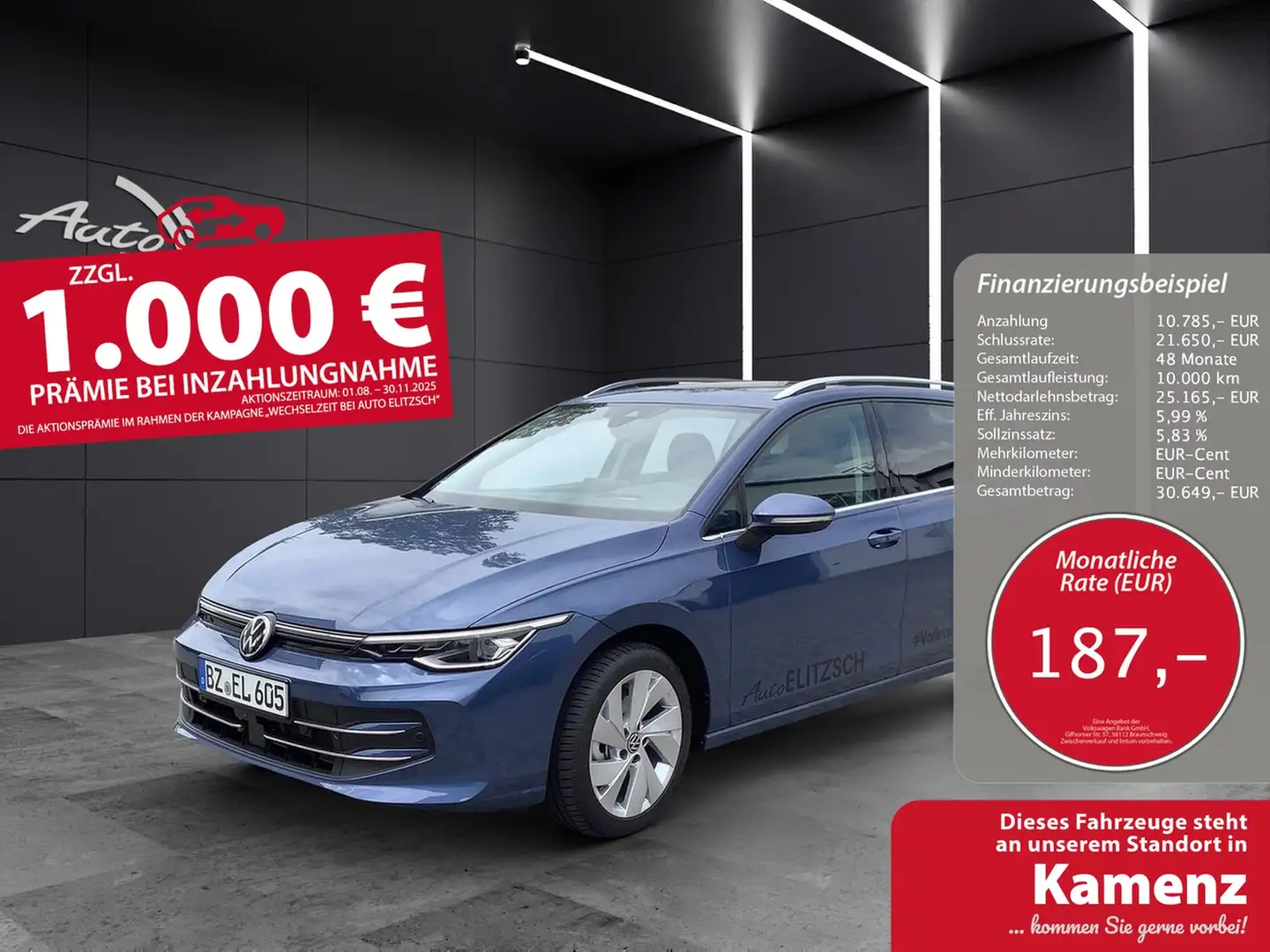 Volkswagen Golf VIII Variant TSI Style AHK HuD PANO ACC 360° Blau - 1