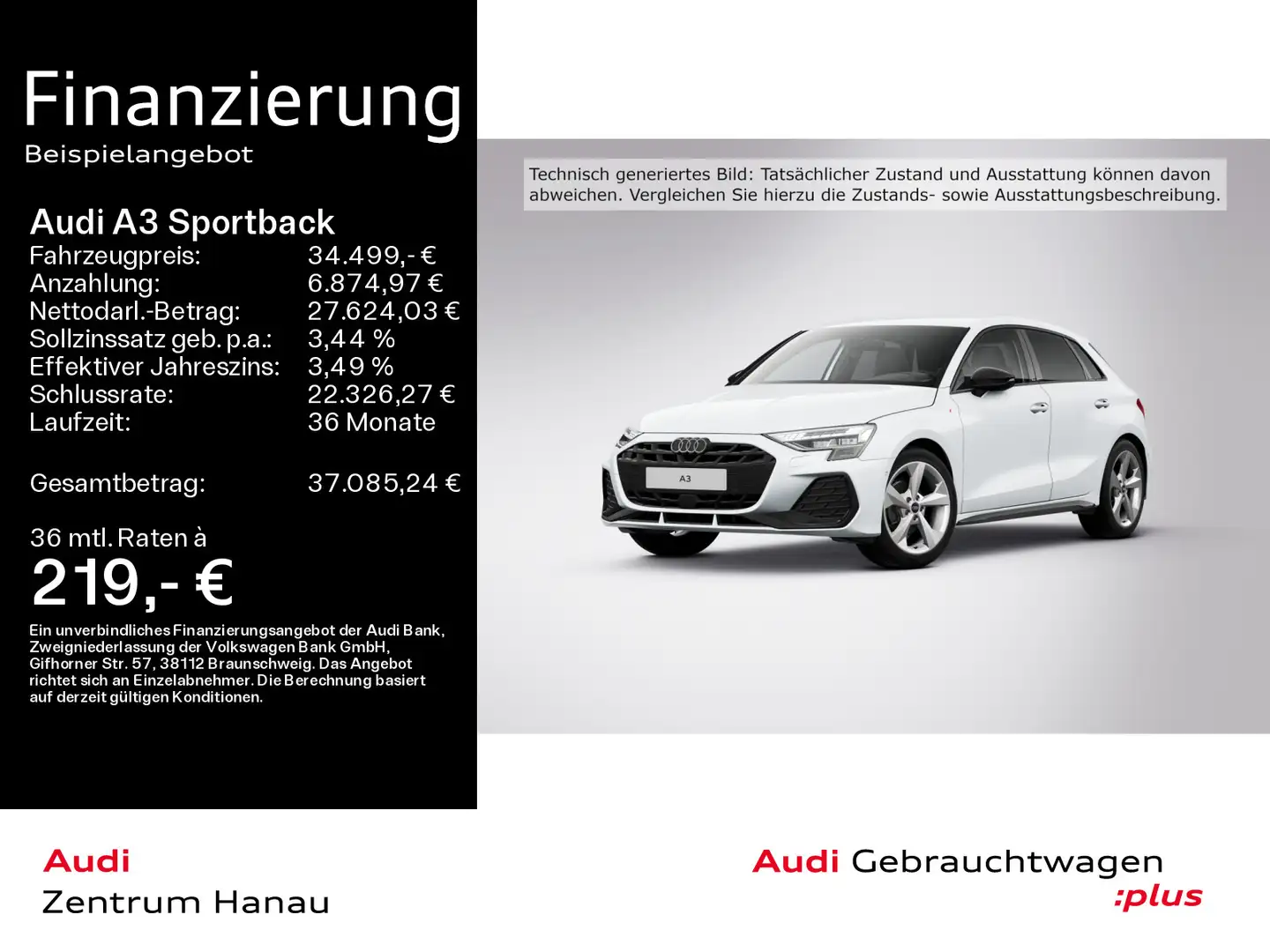 Audi A3 30 TFSI S-LINE*NAVI-PLUS*LED*18ZOLL Weiß - 1