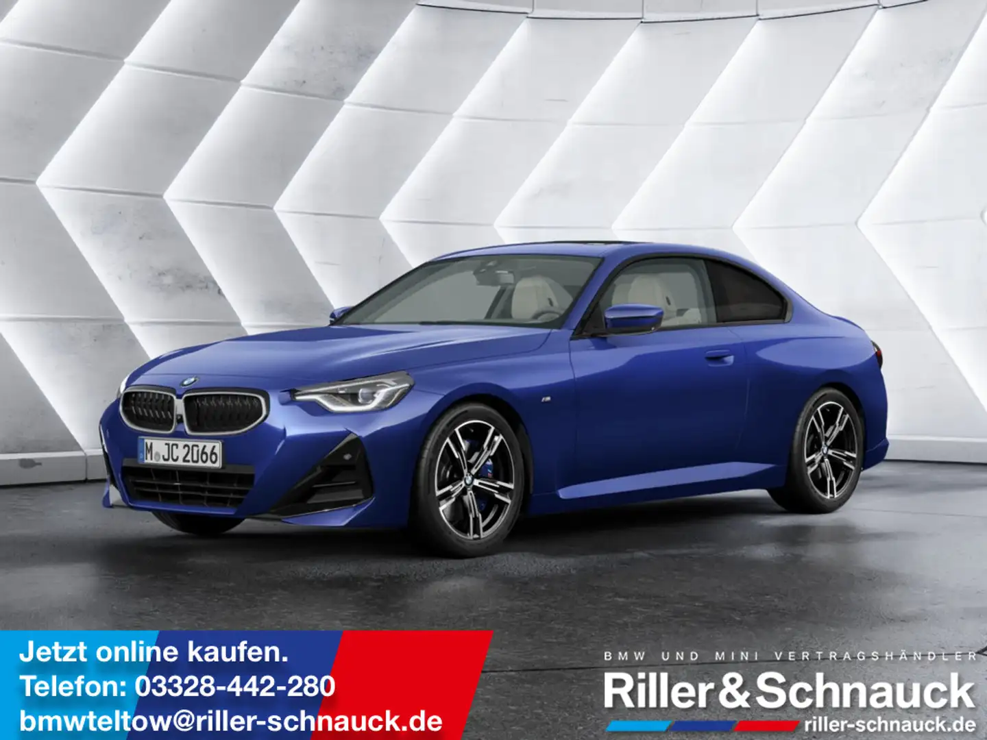 BMW 230 i Coupe M-Sport SHZ H/K HGSD NAVI LED 360° Bleu - 1