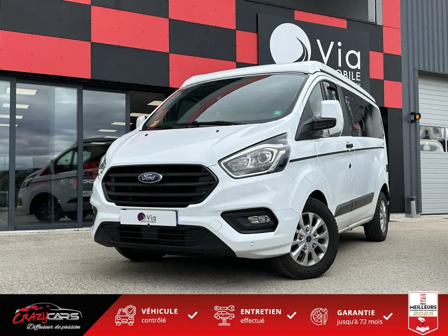 Ford Transit Custom VAN Laika Kosmo Urban 130 CH BVA - ATTELAGE - WEBA Blanc - 1