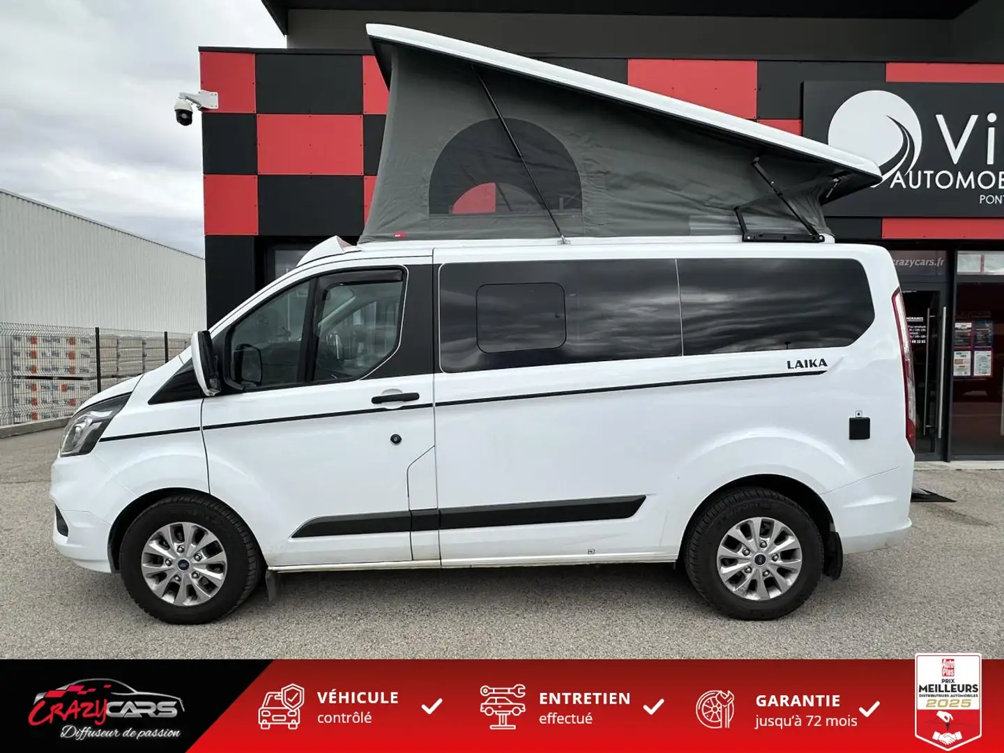 Ford Transit Custom VAN Laika Kosmo Urban 130 CH BVA - ATTELAGE - WEBA Blanc - 2
