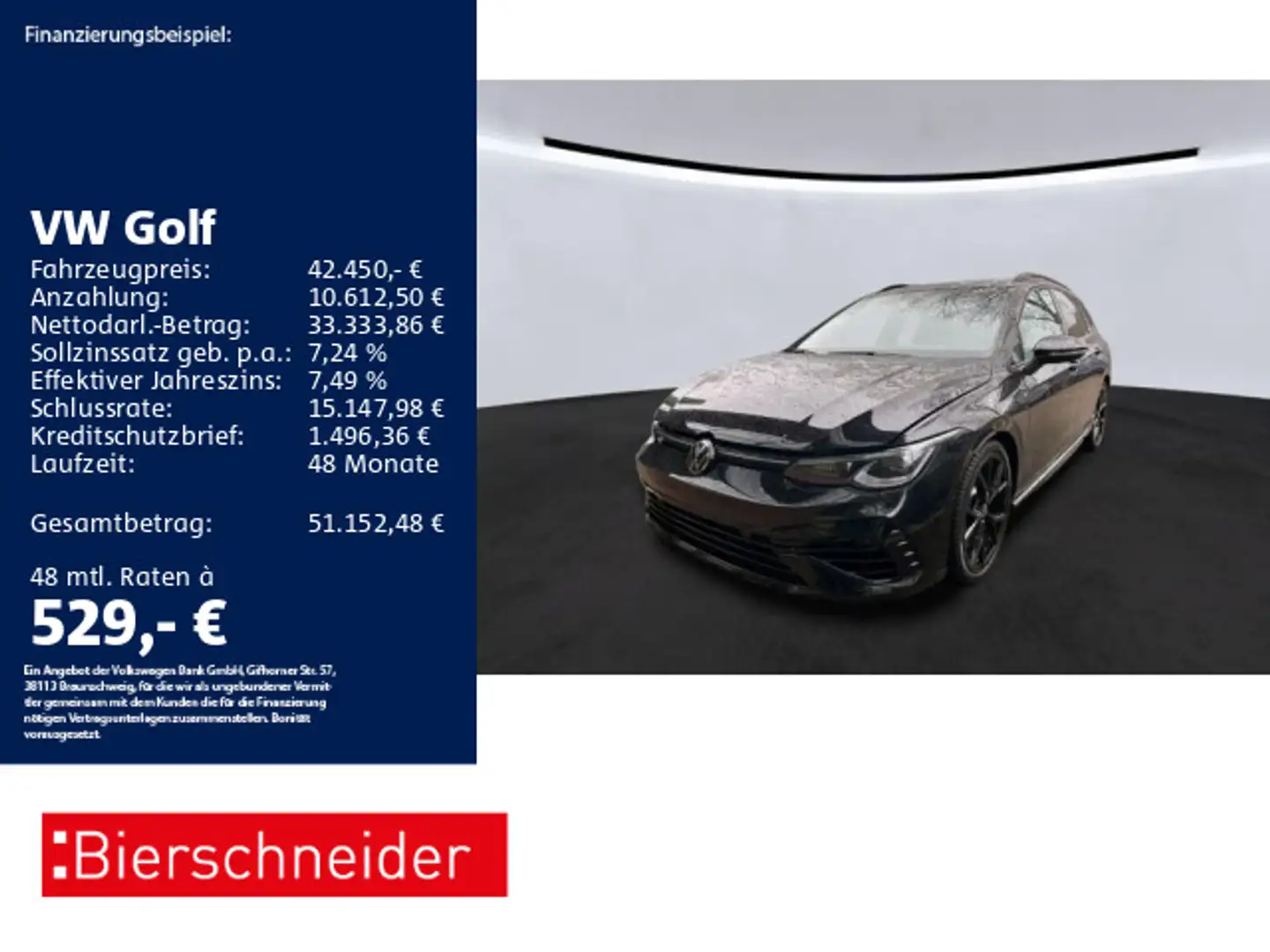 Volkswagen Golf 8 Var 2.0 TSI DSG 4 Mo R MATRIX PANO HuD LE Schwarz - 1